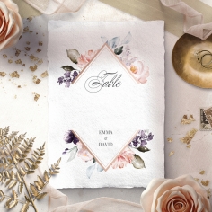 Enchanting Florals wedding table number card stationery design