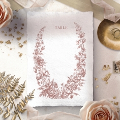 Fragrant Romance wedding venue table number card stationery item