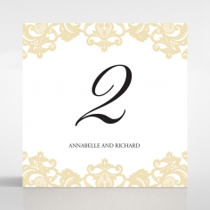 Golden Baroque Pocket wedding venue table number card stationery item