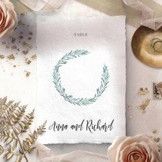 Modern Garland wedding table number card