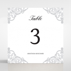 Modern Vintage wedding reception table number card design