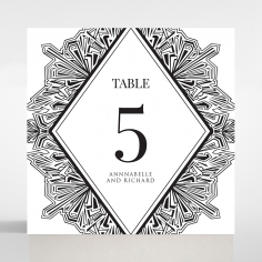 Paper Diamond Drapery wedding stationery table number card design