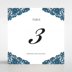 Royal Prestige wedding reception table number card stationery