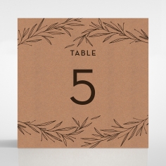 Rustic Oriental wedding reception table number card design