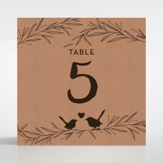 Springtime Love wedding reception table number card stationery design