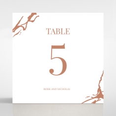 Stonework wedding table number card stationery design