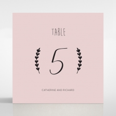 Sweet Romance wedding reception table number card design