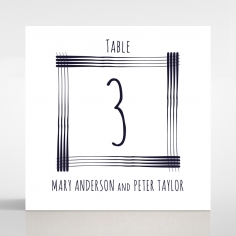 Swept Away wedding stationery table number card