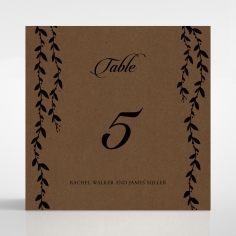 Unbroken Romance table number card stationery