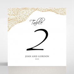 Woven Love Letterpress wedding reception table number card design