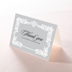 Black Divine Damask thank you stationery card item