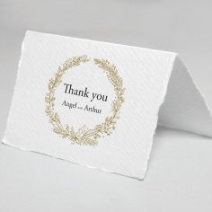 Enchanted Wreath wedding stationery thank you card design