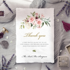 Geometric Bloom thank you wedding card design