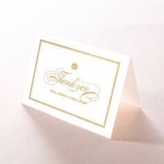 Gold Foil Baroque Gates wedding thank you stationery card