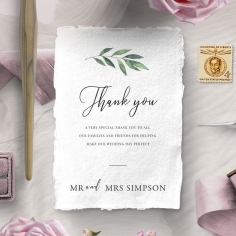 Modern Greenery wedding thank you card design