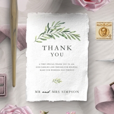 Olive Leaves wedding thank you card