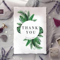 Palm Leaves thank you wedding stationery card design