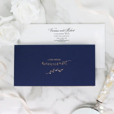 Forever Love Booklet - Navy Invite Card