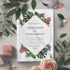 Tropical Island Wedding Invite Card Design