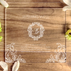 Acrylic Aristocrat wedding gift registry invitation card