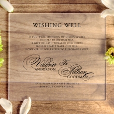 Acrylic Timeless Romance gift registry enclosure stationery invite card