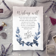 Blue Forest wedding wishing well invite