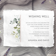 Botanic Romance wedding wishing well invite card