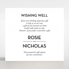 Clear Chic Charm Paper wedding gift registry invite