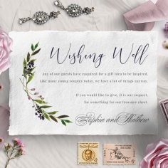 Country Charm wishing well enclosure stationery invite card