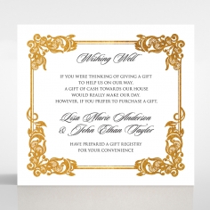 Divine Damask with Foil wedding stationery wishing well invite card