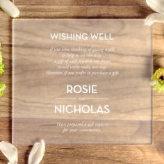 Frosted Chic Charm Acrylic gift registry enclosure card