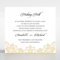 Golden Baroque Pocket wedding stationery wishing well invitation card