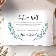 Modern Garland wishing well enclosure card design