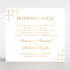 Quilted Letterpress Elegance with foil gift registry card