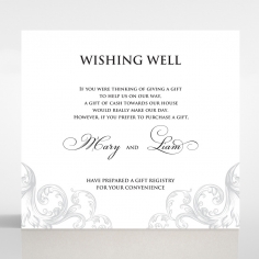 Regally Romantic wedding wishing well enclosure invite card