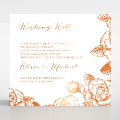 Rose Romance Letterpress with foil gift registry card design