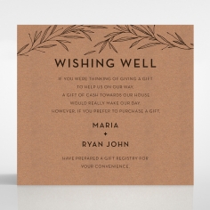 Rustic Oriental wishing well enclosure invite card