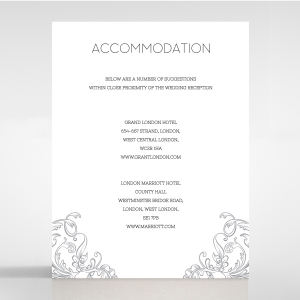 Aristocrat wedding accommodation card design