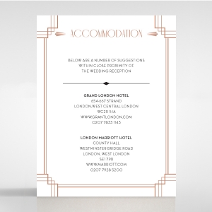 Art Deco Allure wedding accommodation enclosure card design