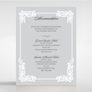 Black Divine Damask wedding accommodation invite card