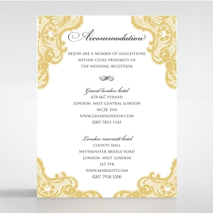 Black Lace Drop wedding accommodation enclosure invite card