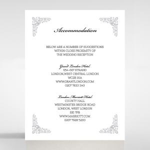 Black on Black Victorian Luxe wedding stationery accommodation card