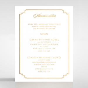 Black Victorian Gates with Foil wedding accommodation invite card design