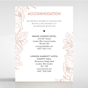 Botanical Canopy accommodation stationery invite card