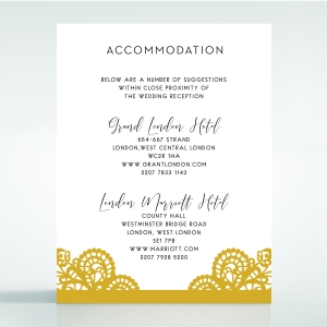 Breathtaking Baroque Foil Laser Cut accommodation wedding invite card