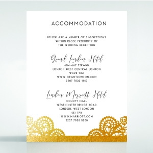 Breathtaking Baroque Foil Laser Cut accommodation wedding card design