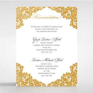 Charming Lace Frame with Foil wedding accommodation invitation