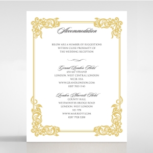 Divine Damask wedding accommodation invitation card