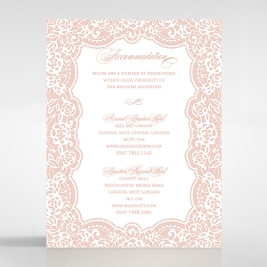 Floral Lace with Foil wedding accommodation invitation card