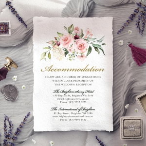 Geometric Bloom wedding accommodation card